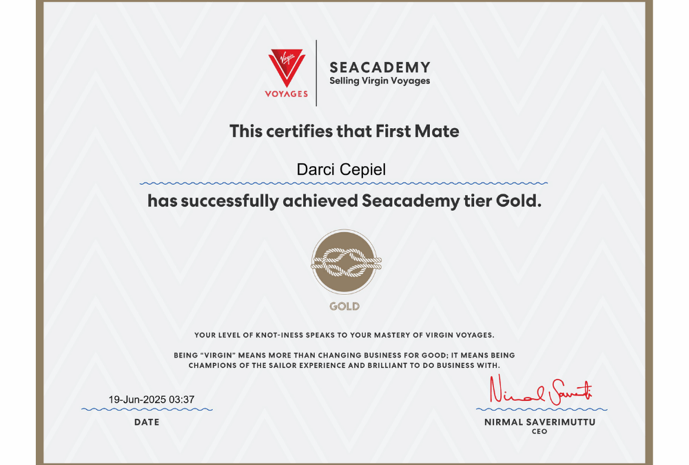 Virgin Voyages Darci Cert.