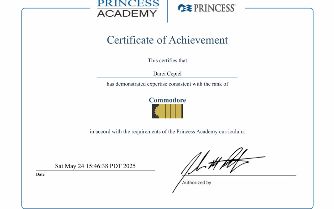 Princess Cruise Certificate