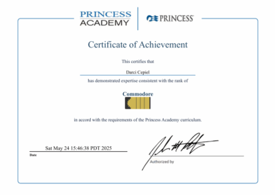 Princess Cruise Certificate