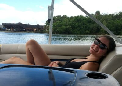 girl on a boat in Florida