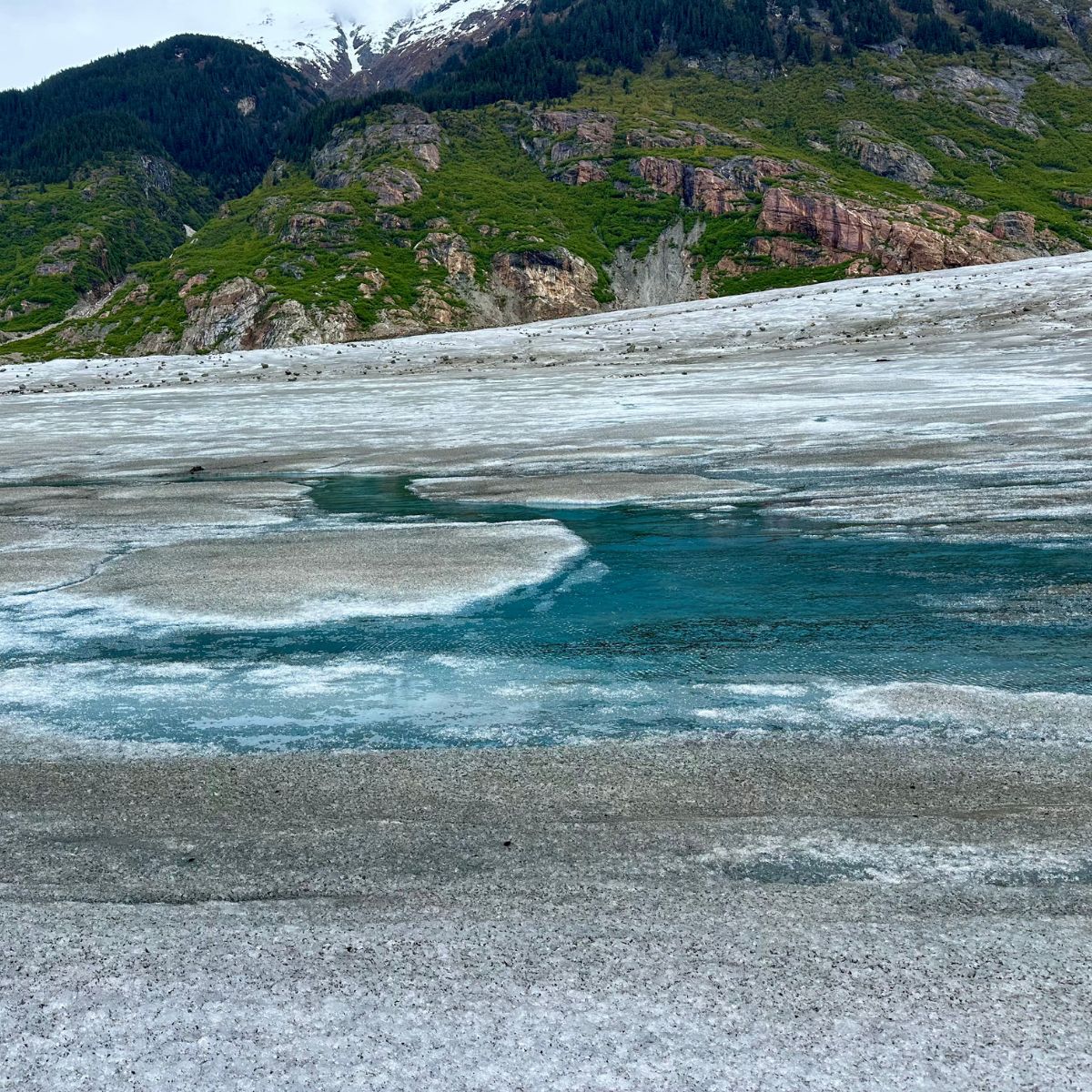 blue waters of the glacier